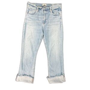 Citizens of Humanity Light Wash Raw Hem Jeans 29 High Rise Straight Crop Y2K